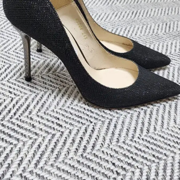 [BUNJANG] Black Glitter High Heels / 블랙  하이힐