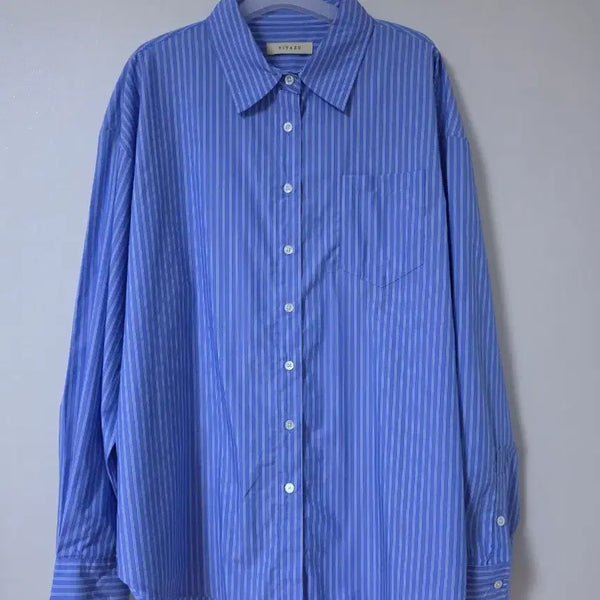[BUNJANG] SIYAZOO Oversized Lounge Stripe Shirt / 시야쥬 오버핏 라운지 스트라이프 셔츠