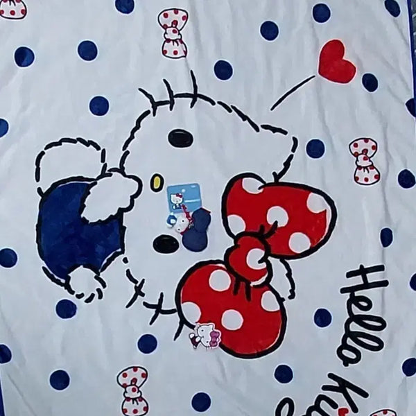 [BUNJANG] Hello Kitty Water Drop Pattern Blanket & Keychain Set / 키티담요