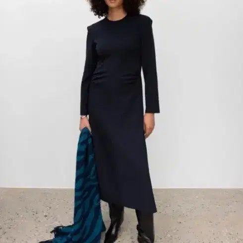 [BUNJANG] Orr Slim Shirring Dress Navy / 오르 슬림 셔링 원피스