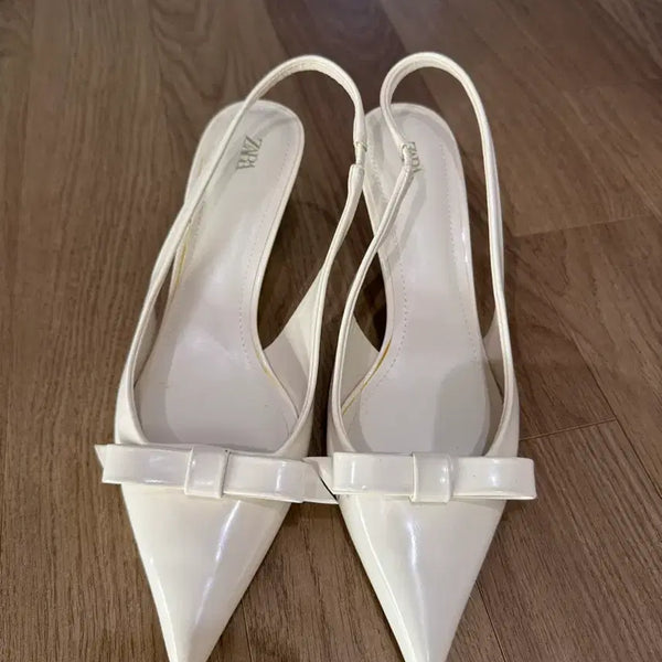 [BUNJANG] Zara Ribbon Slingback Heels / 자라 리본 슬링백