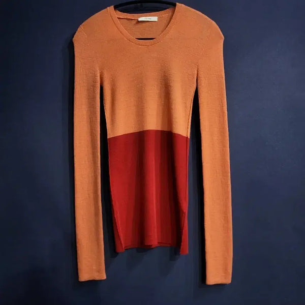 [BUNJANG] Celine Colorblock Wool Knit Top / 셀린느 컬러블록 울 니트탑