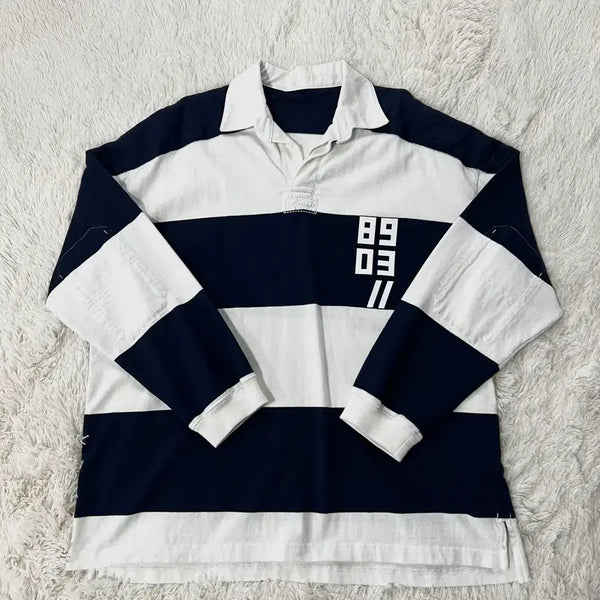 [BUNJANG] Beanpole Striped Rugby T-Shirt / 빈폴 스트라이프 럭비 티셔츠