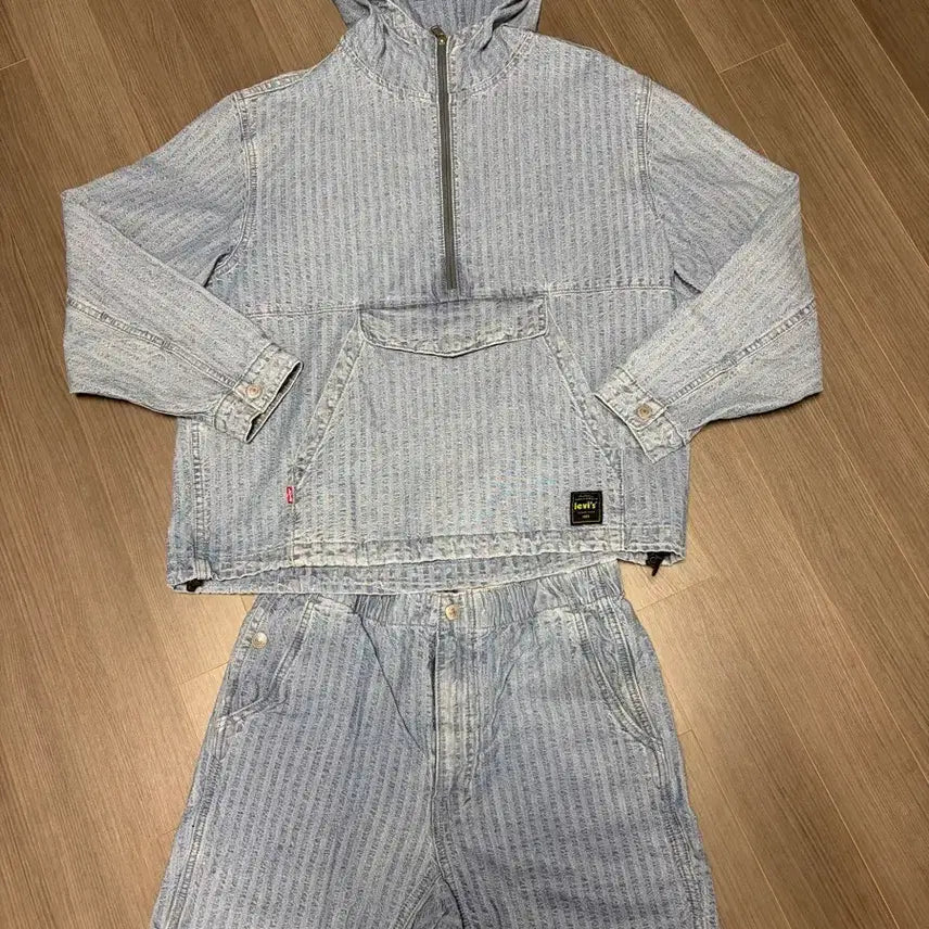 [BUNJANG] Levi's Denim Anorak Jacket & Boxer Shorts Set (Size S) / (S) 리바이스 데님 아노락 자켓, 박서 쇼츠 (셋업)