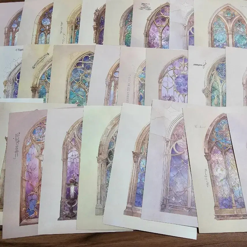 [BUNJANG] Stained Glass Vintage Paper Inserts / 스테인드글라스 빈티지페이퍼 모조지 속지