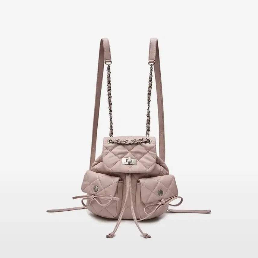 [BUNJANG] Matinkim Double Pocket Quilting Mini Backpack Pink / 새상품 / 마뗑킴 더블포켓 퀼팅 미니 백팩 핑크