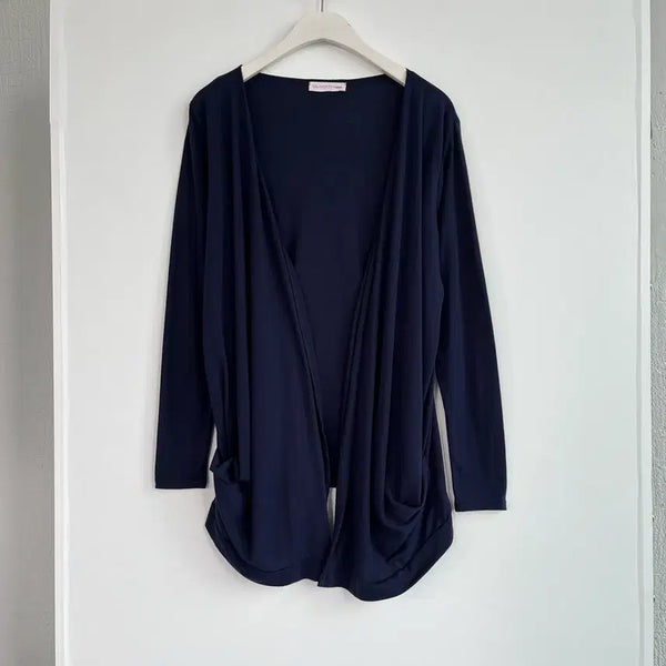[BUNJANG] SEKANSKEEN BASIC Navy Purple Draping Knit Cardigan / SEKANSKEEN BASIC 네이비 퍼플 드레이핑 니트 가디건