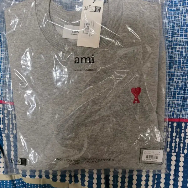 [BUNJANG] AMI Small Heart Sweatshirt Grey M / 아미 스몰 하트 맨투맨 그레이 M