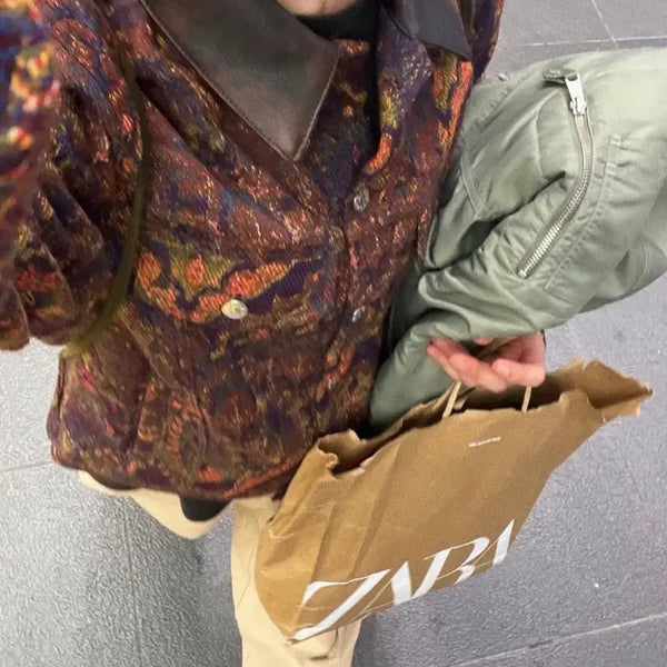 [BUNJANG] Sunflower Jacquard Trucker Jacket - Size L / 선플라워 자카드 트러커 자켓