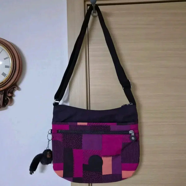 [BUNJANG] Kipling Arto Patch Pattern Crossbody Bag Purple / 키플링(KIPLING) 알토(Arto) 패치 패턴 크로스백