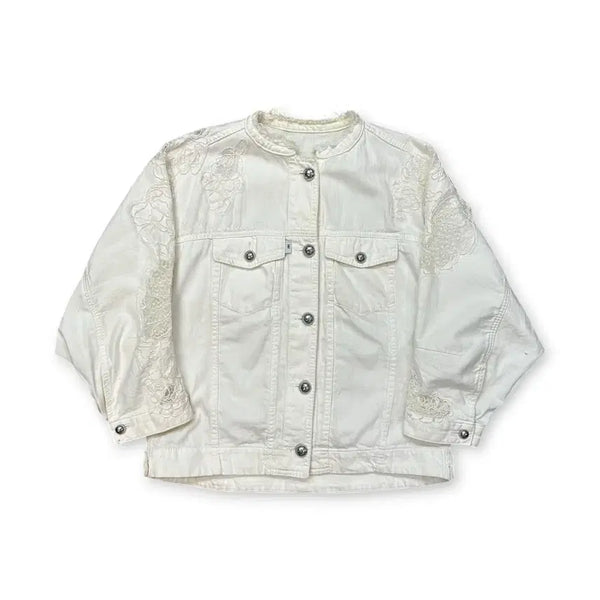 [BUNJANG] Ermanno Scervino White Lace Embroidered Denim Jacket / 에르마노 설비노 자켓