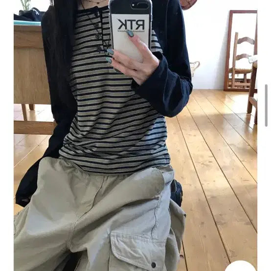[BUNJANG] LitKim Raglan Button Long Sleeve Shirt / 릿킴 REGLAN BUTTON LONG SLEEVE 롱슬리브
