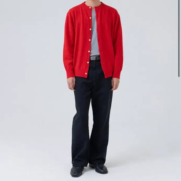 [BUNJANG] Bromyard Round Neck Cardigan Red / [5] 브라운야드 라운드넥 가디건 레드
