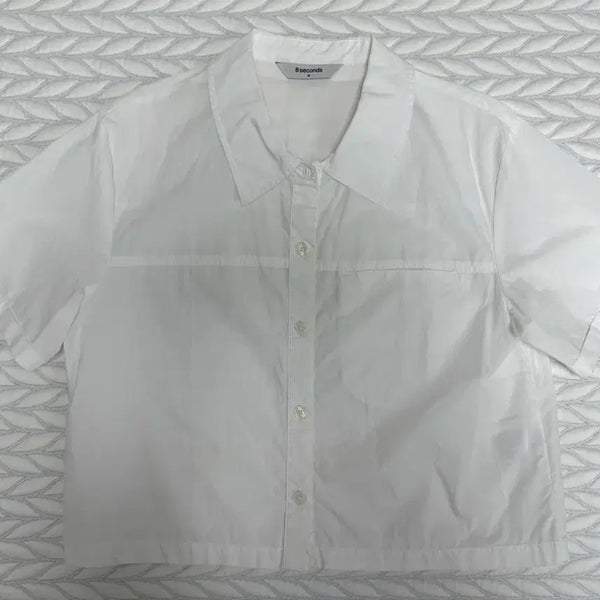 [BUNJANG] 8seconds White Short Sleeve Shirt / 에잇세컨즈 반팔 셔츠
