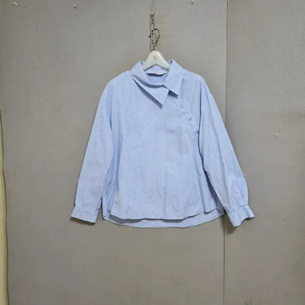 [BUNJANG] Renina Blue Striped Blouse FF / 르니나 블루줄무늬 블라우스 FF   n8222