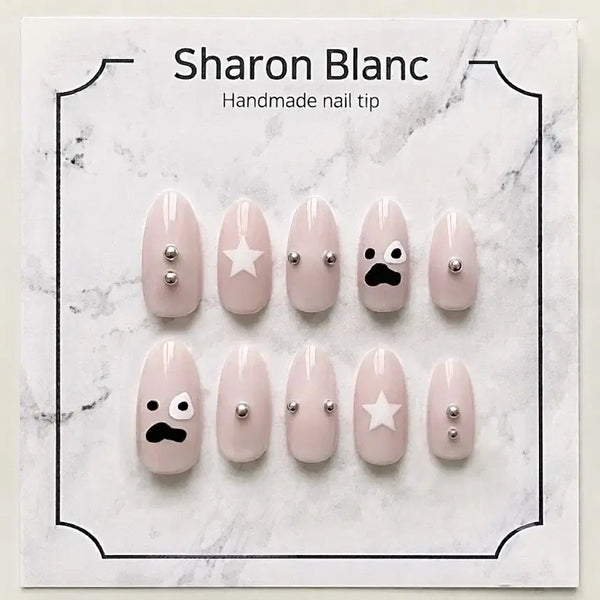 [BUNJANG] Pink Cortisbol Nail Tips - 15 Shapes / 핑크 코르티스볼 네일팁 / 15종 쉐입