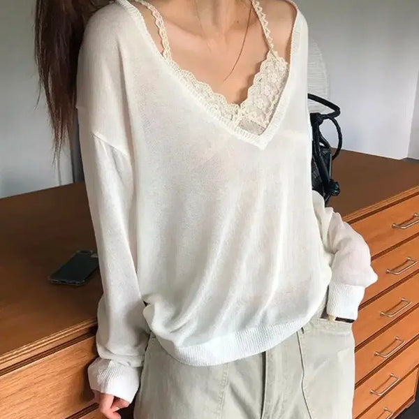 [BUNJANG] V-Neck Knit Ivory New Condition / 브이넥니트 아이보리 새상품급