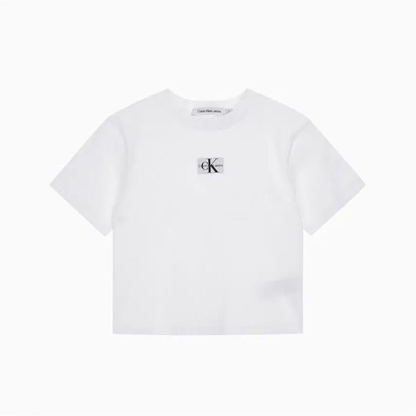 [BUNJANG] Calvin Klein Logo Cropped T-Shirt / 캘빈클라인 로고 크롭 반팔 티셔츠