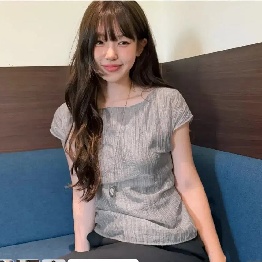 [BUNJANG] Lememe Live Boat Neck Blouse / 르메메 리브 보트넥 블라우스