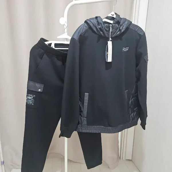 [BUNJANG] BOB Men's Training Set Hoodie and Pants Black / BOB 남성 트레이닝 세트 후드티 팬츠 세트 블랙.새상품