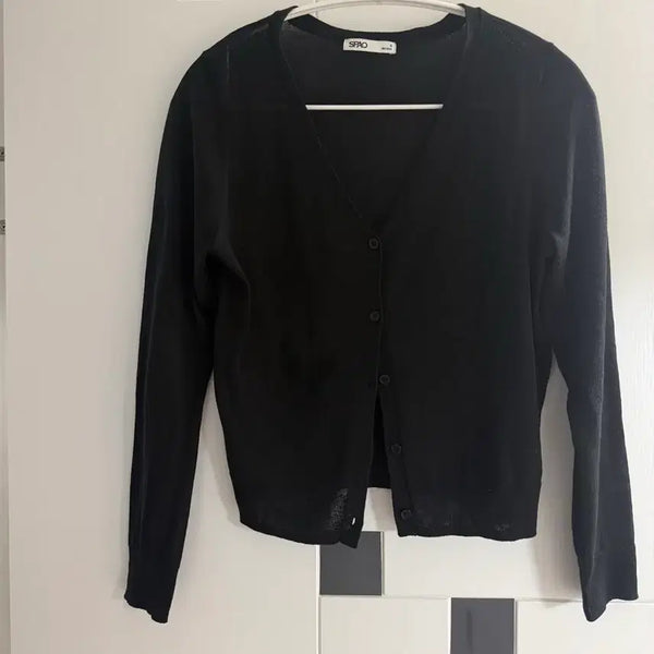 [BUNJANG] SPAO V-Neck Cardigan Black S / (새상품) 스파오 브이넥 블랙 가디건 s