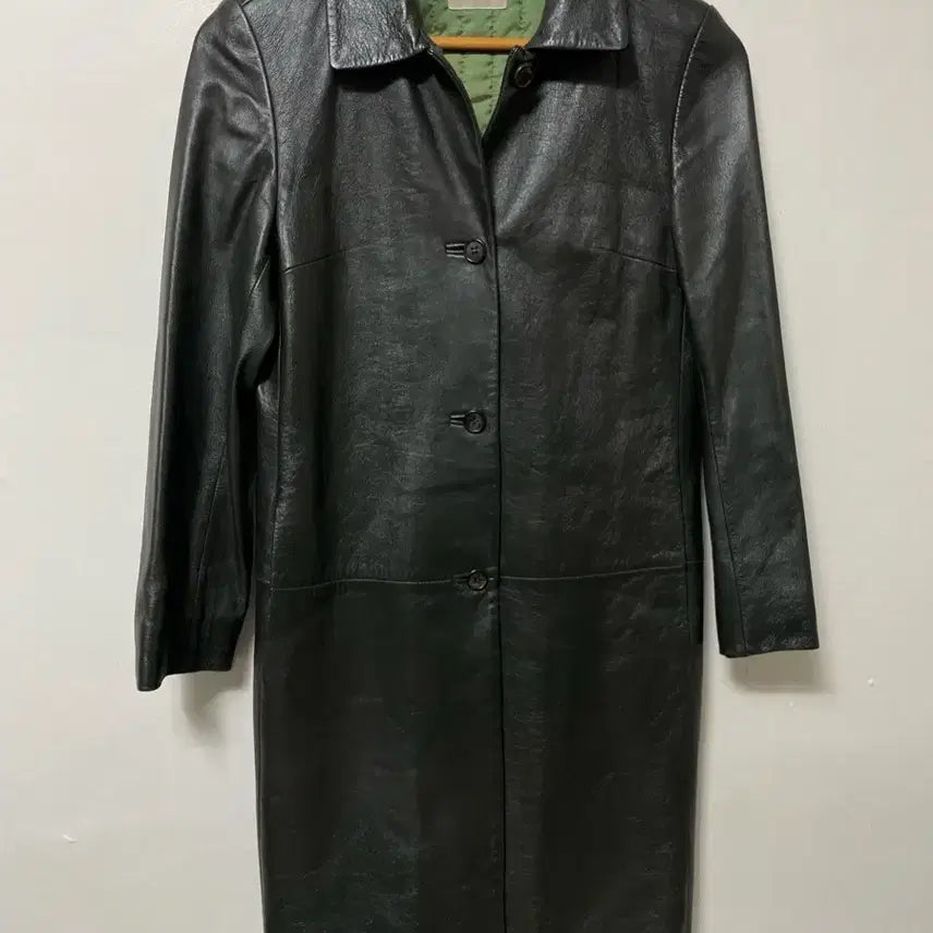 [BUNJANG] 55 BELLA Genuine Leather Long Coat / 55 BELLA 레더 양가죽 롱코트 정품