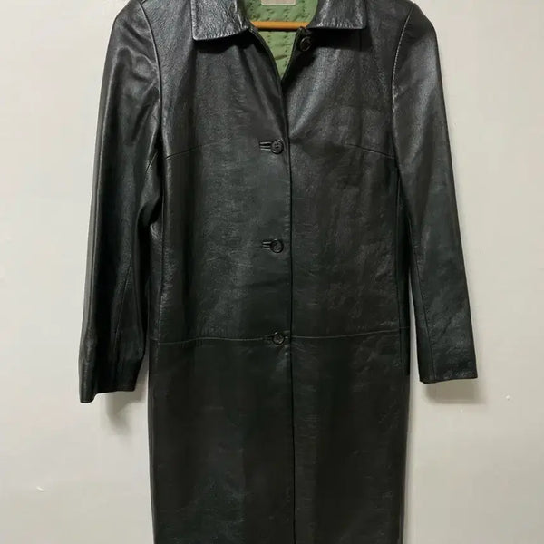 [BUNJANG] 55 BELLA Genuine Leather Long Coat / 55 BELLA 레더 양가죽 롱코트 정품