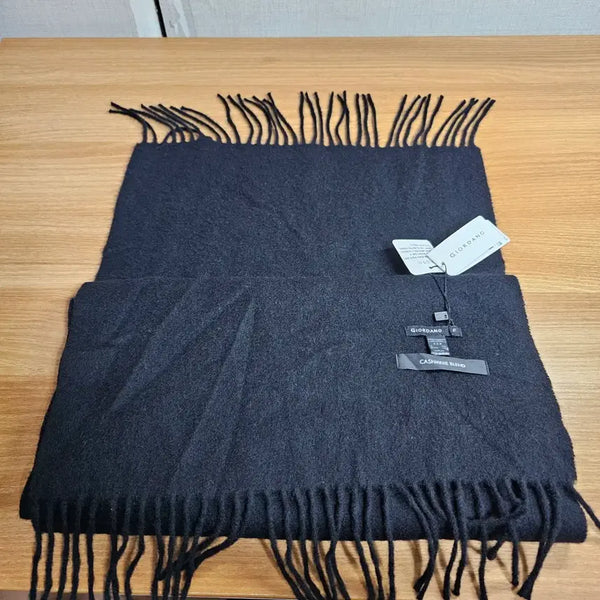 [BUNJANG] Giordano Authentic Cashmere Wool Scarf Black / 새상품 지오다노 정품 캐시미어 울 목도리 머플러 블랙