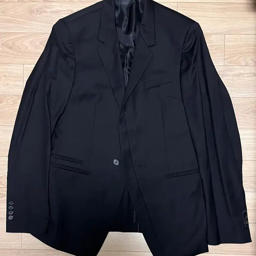 [BUNJANG] 100% Wool Black Jacket with Double Button Detail / [새상품] 울100% 자켓 블랙(이중 버튼 디테일)