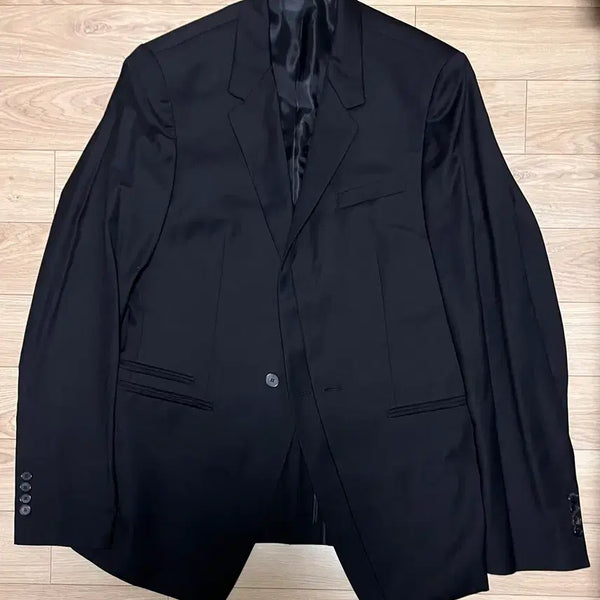 [BUNJANG] 100% Wool Black Jacket with Double Button Detail / [새상품] 울100% 자켓 블랙(이중 버튼 디테일)