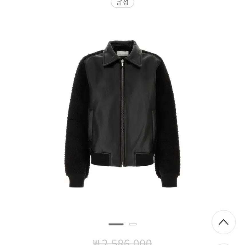 [BUNJANG] RANDOM IDENTITIES Shearling Panel Leather Bomber Jacket / RANDOM IDENTITIES 시어링 패널 레더 봄버 자켓