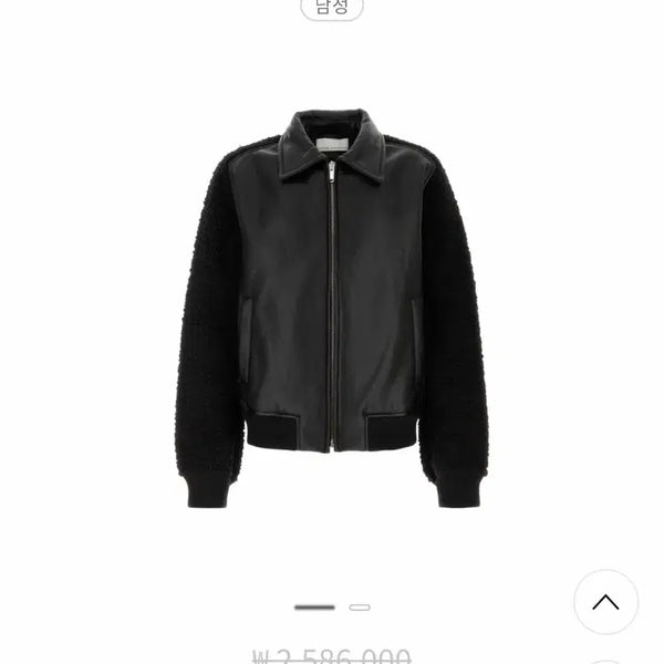 [BUNJANG] RANDOM IDENTITIES Shearling Panel Leather Bomber Jacket / RANDOM IDENTITIES 시어링 패널 레더 봄버 자켓