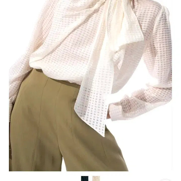 [BUNJANG] Lanvin Collection Silk Blend Tie-Neck Drape Blouse / 26년 랑방 블라우스 (새상품)