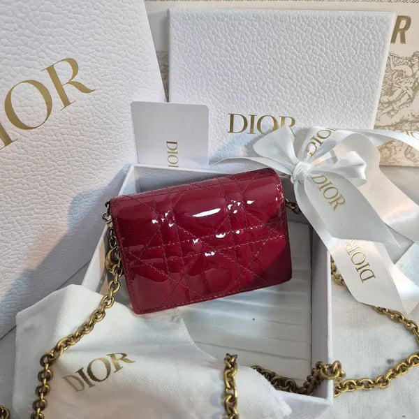 [BUNJANG] Dior Patent Bloom Flap Card Holder / [디올] 페이던트 블룸 플랩 카드지갑