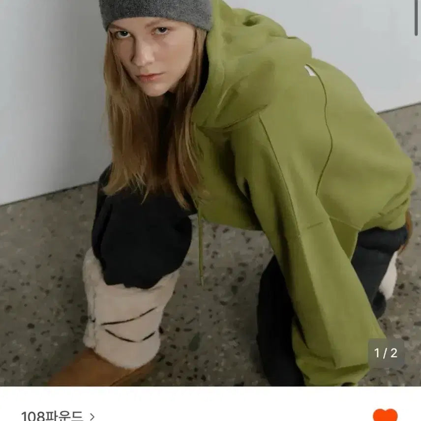 [BUNJANG] 108Pound Olive Hoodie / 108파운드 후드집업 올리브