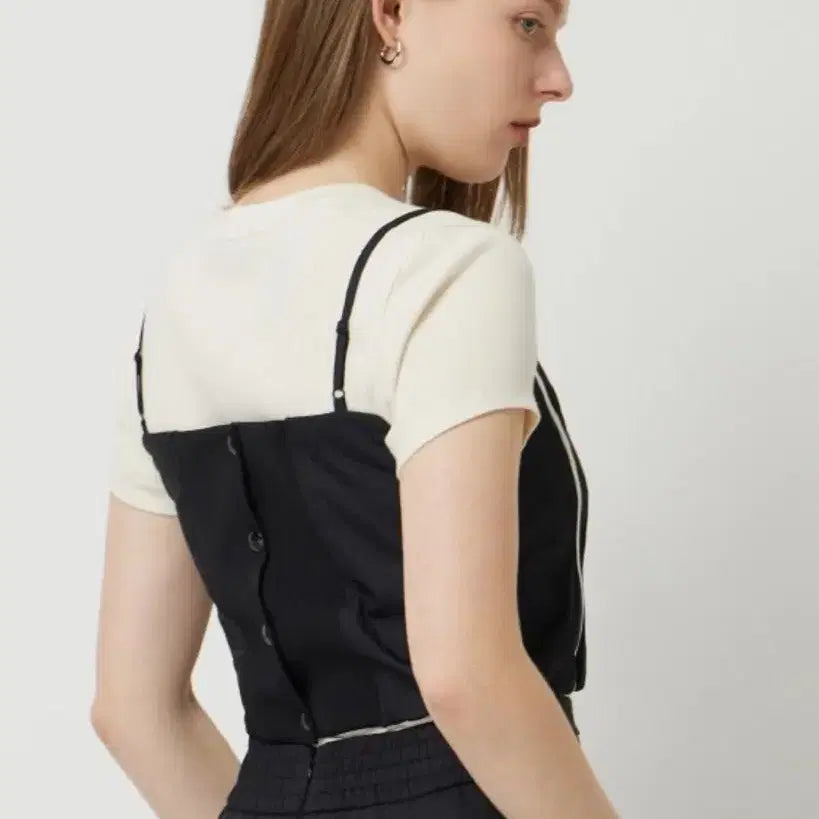 [BUNJANG] Sisley Jacquard Bustier Black M / 시슬리 자카드 뷔스티에