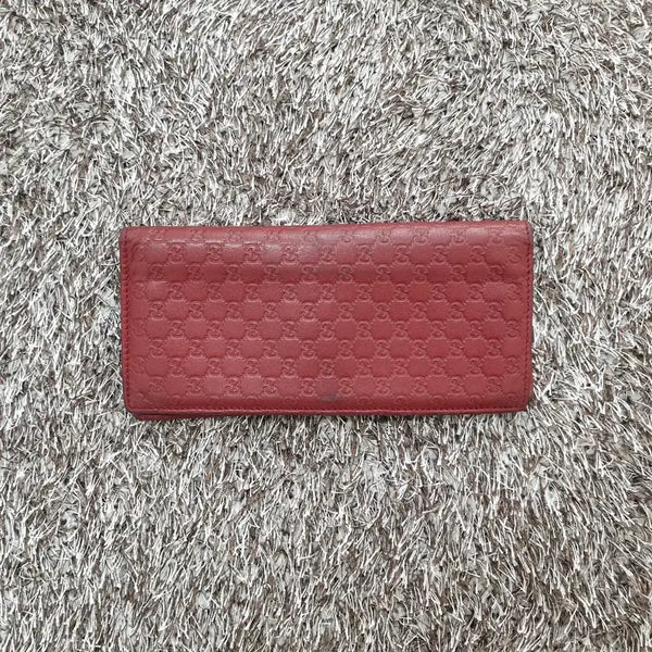 [BUNJANG] Gucci Guccissima Micro Long Wallet Red Leather / 구찌 씨마 마이크로 장지갑