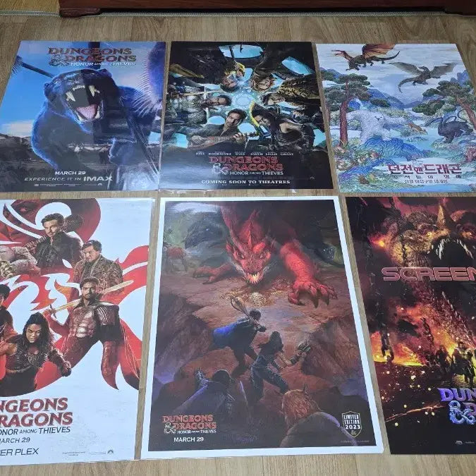 [BUNJANG] Dungeons & Dragons: Honor Among Thieves A3 Poster Set (6 Types) / 던전 앤 드래곤:도적들의 명예 A3 포스터 6종 일괄 팝니다