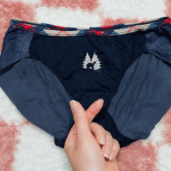 [BUNJANG] E Navy Tree Embroidery Panties S / E(중고) 네이비 트리 자수 팬티 S