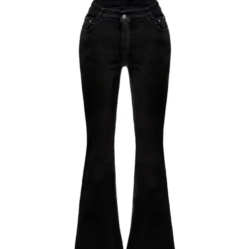 [BUNJANG] Built-in Hip Pad Long Bootcut Black Jeans / [골반패드 힙딥커버]Long boots cut black jean
