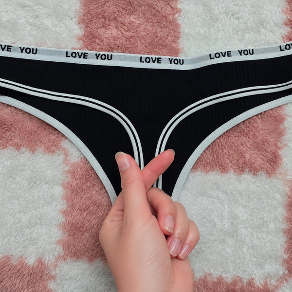 [BUNJANG] Black Ribbed T-Panty L / J(중고) 블랙 골지 T팬티 L