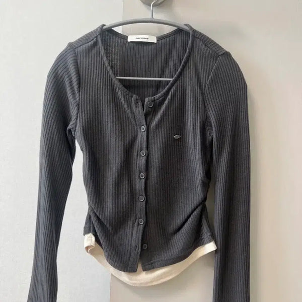[BUNJANG] Ribbed Layered Cardigan / 골지 레이어드 가디건