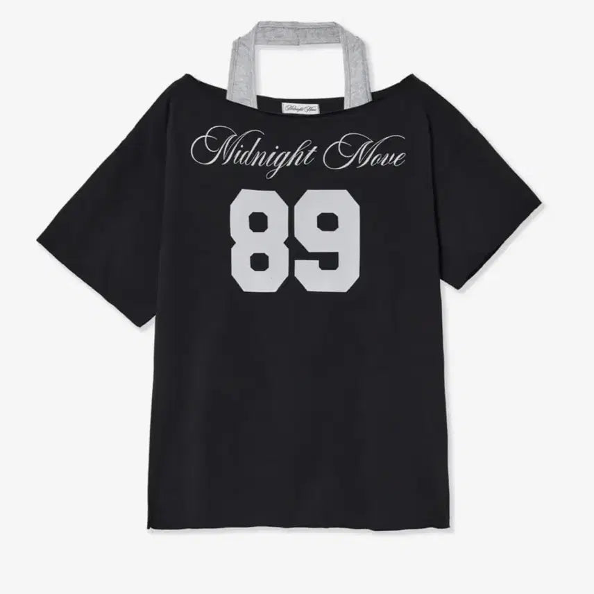 [BUNJANG] Midnight Move 89 One Shoulder Tee Black / 미드나잇무브 세트 89 원숄더 티 블랙