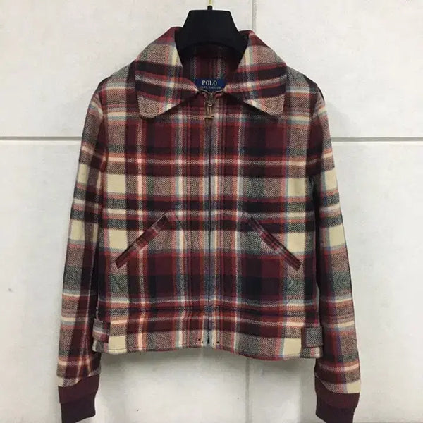 [BUNJANG] Polo Ralph Lauren Check Wool Zip-Up Jumper / (미사용)폴로 랄프로렌 체크 울코트 집업점퍼