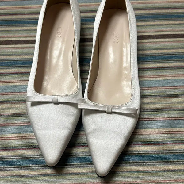 [BUNJANG] ODR Satin Ribbon Wedding Heels / 웨딩슈즈