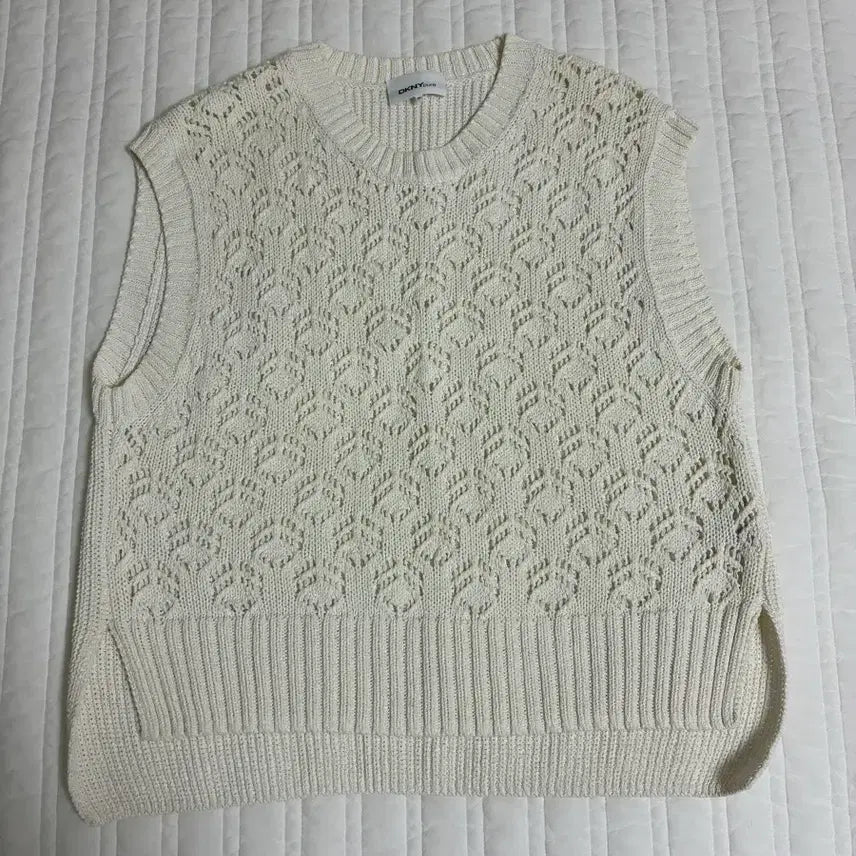[BUNJANG] DKNY Knit Vest Ivory XS / Dkny 니트 조끼 아이보리 xs