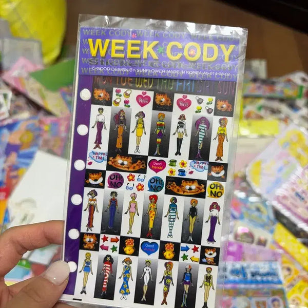 [BUNJANG] Vintage Style Six-Ring Binder Refill Stickers / 고전문구 육공다이어리 리필스티커