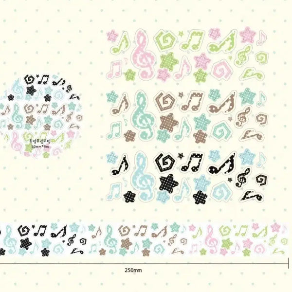 [BUNJANG] LogiSticker Dot Musical Notes Kiss Cut Decorative Stickers / 로지스티커 도트 음표 키스컷 띵 다꾸