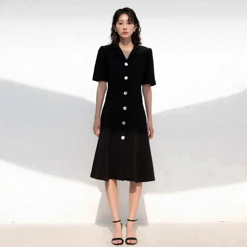 [BUNJANG] REORG DUL One-Button Pocketless Mermaid Dress / 리올그(REORG) DUL 원버튼 포켓리스 머메이드원피스 55-66 새상품