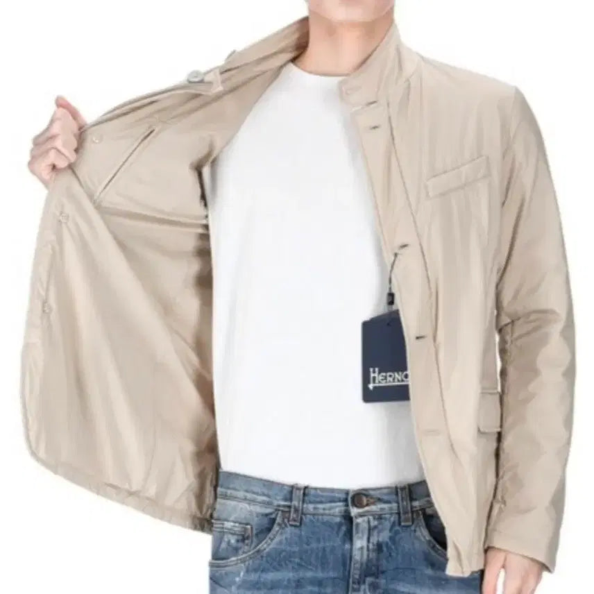 [BUNJANG] Herno Beige Lightweight Padded Jacket / Herno 에르노 얇은 패드 베이지 자켓 새제품